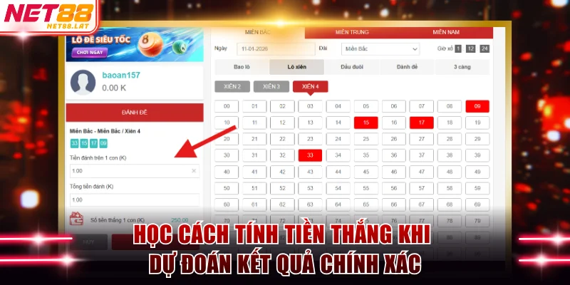 Xổ Số Miền Bắc Dự Đoán Chuẩn Và Ăn Cực Lớn Tại NET88 4 Học cách tính tiền thắng khi dự đoán kết quả chính xác